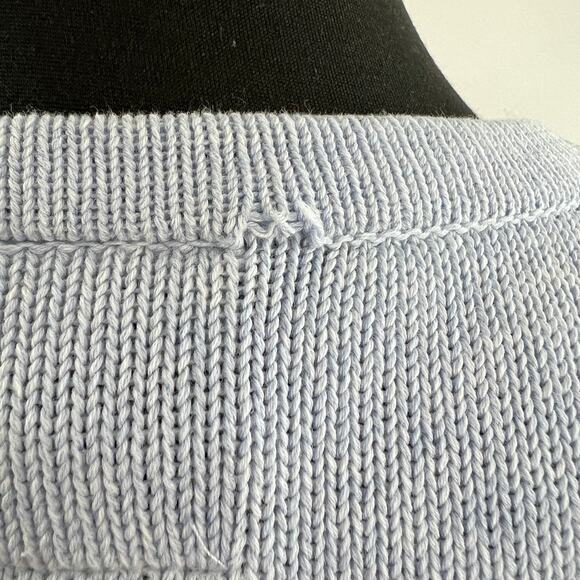 COUSIN JOHNNY Light Blue Knit Sweater Cotton Long Sleeve Pullover Size L Large - Picture 11 of 11
